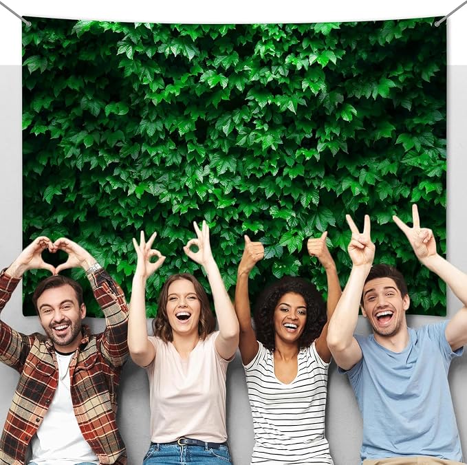 10x6.5ft Large Greenery Backdrop Green Leaves Backdrop for Photography | Seamless Grass Wall Background for Large Group Photos, Baby Shower, Wedding, Party Decorations - Image 4