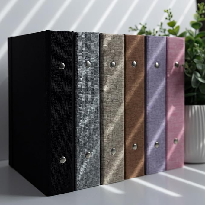 Photo Album For 2X6 Photo Booth Slip In Strips And 4X6 Pictures - 6 Ring Notebook Binder With 20 2 By 6 Sleeves - Fits 80 Photobooth Prints (UMBER BROWN - LINEN HARDCOVER, 4X6) - Image 7