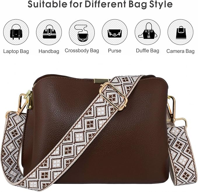 Replacement Purse Strap Shoulder Strap Adjustable Crossbody Strap for Women Crossbody Wide Shoulder Bag - Image 2