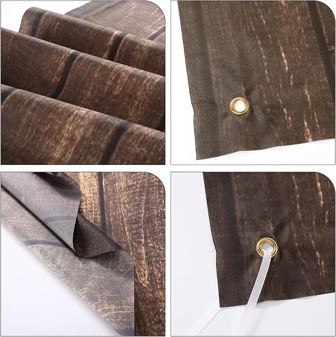 Mixweer Brown Wood Backdrop for Photography Rustic Wooden Photo Backdrop Decorations Retro Wood Wall Background Birthday Party Weeding Backdrop(10 x 8 ft) - Image 5