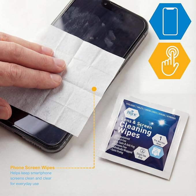 MED PRIDE Anti-Fog Lens and Screen Cleaning Wipes for Eyeglasses, Touch Screens, Premoistened, Anti-Static, Quick-Dry (200 200 Count (Pack of 1)) - Image 7