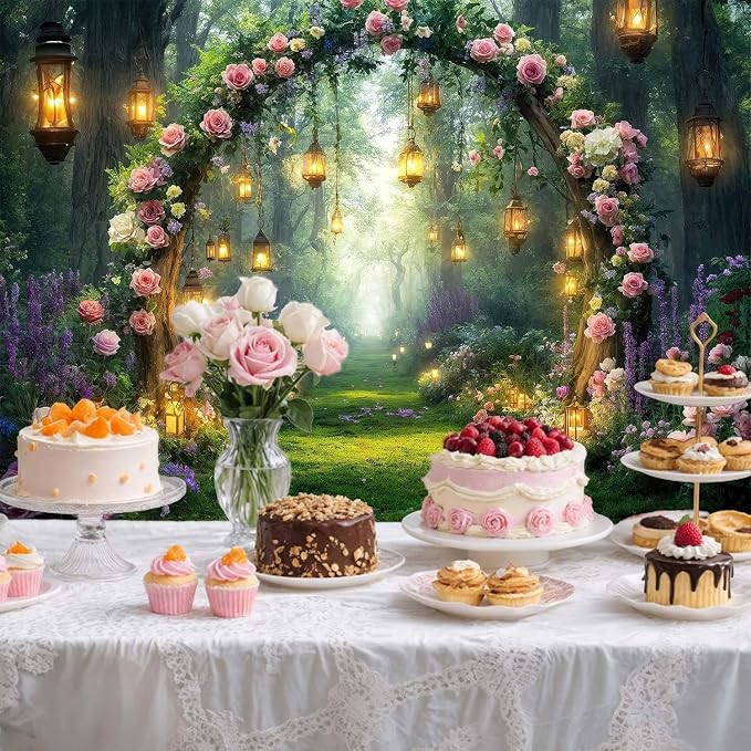 20x10ft Purple Flower Wedding Photography Backdrop Lavender Floral Wedding Bridal Photography Backdrop Anniversary Birthday Baby Shower Girl Party Banner Photo Booth Props Background Wall Decor - Image 3