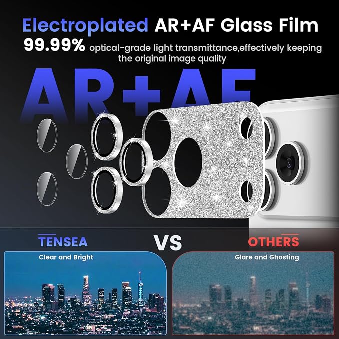 Tensea for iPhone 17 Pro Max Camera Lens Protector Bling | Metal Aluminum Alloy Tempered Glass Cover Camera Screen Protector Accessories, Case Friendly - Image 3