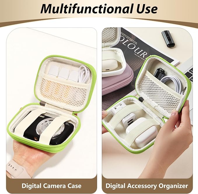 Digital Camera Case for KODAK PIXPRO FZ55/FZ45, Case Only, Green | Fits CAMKORY DC403 and Canon PowerShot ELPH 360 HS Compact Digital Cameras, Small Hard Shell Camera Pouch with Mesh Pocket - Image 7