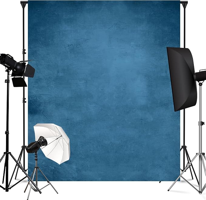5x7ft Vintage Blue Backdrop for Photography Blue Photo Backdrop Portrait Photo Studio Prop Background for Photoshoot Photo Parties Video Studio Backdrops Prop by Naykaly