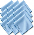 Care Touch Eyeglass Cleaning Cloth - 12 Pack of Microfiber Cleaning Cloth for Glasses, Lenses, Phones and Screens - Large, Lint-Free, Reusable and Scratch-Free - 6 x 7 Inches - Blue by CareTouch