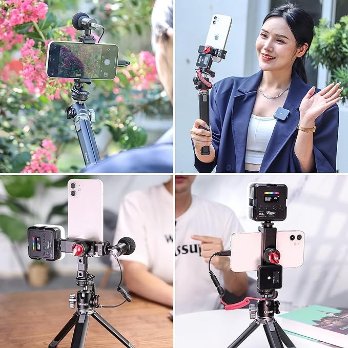 Metal Phone Tripod Mount 3 Cold Shoes & Arca Port, 360° Smartphone Tripod Adapter for iPhone 17 16 15 Cell Phone Stand Holder for Desktop Video Live Streaming Vlogging Rig (Pack of 2) - Image 6