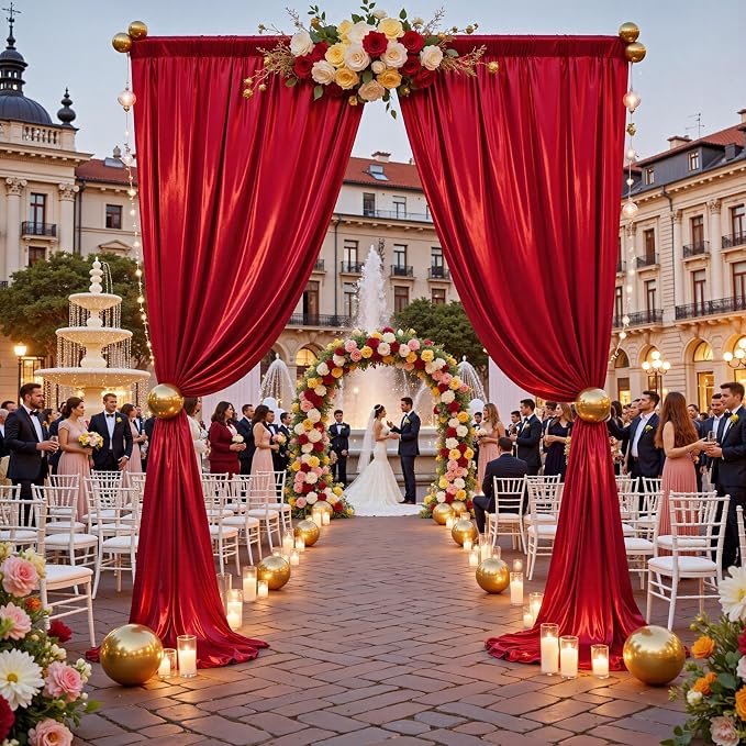 20x10FT Red Sequin Backdrop Curtain for Party - 4 Panels 5x10FT Wrinkle-Free Shimmer Drapes for Birthday, Wedding, Christmas, Decorations & Photography - Image 8