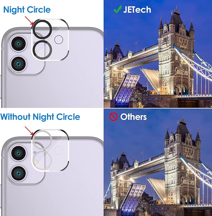 JETech Privacy Screen Protector for iPhone 11, 2+2 Pack | with Camera Lens Protector, Anti-Spy 9H Tempered Glass, Fingerprint ID Compatible - Image 4
