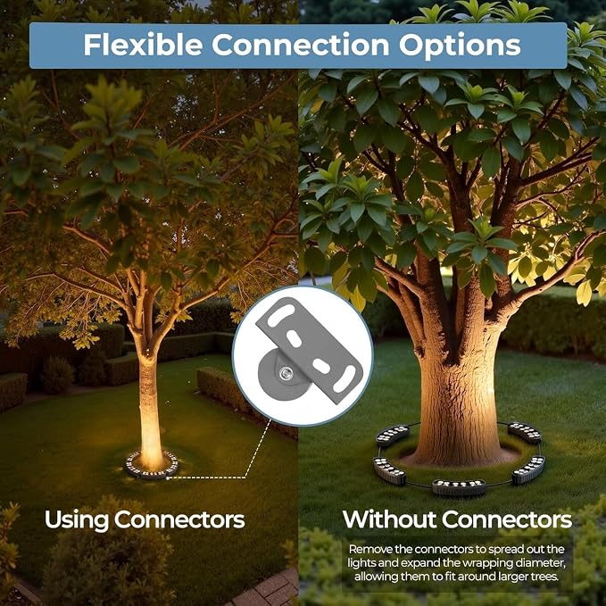 Outdoor Ring Tree Lights, 72W LED Landscape Uplighting for Trees, 3000K Warm White, Low Voltage IP65 Waterproof, 15.35" Inner Diameter, DC24V Driver Included, 10080 Lumens, Set of 6 - Image 4