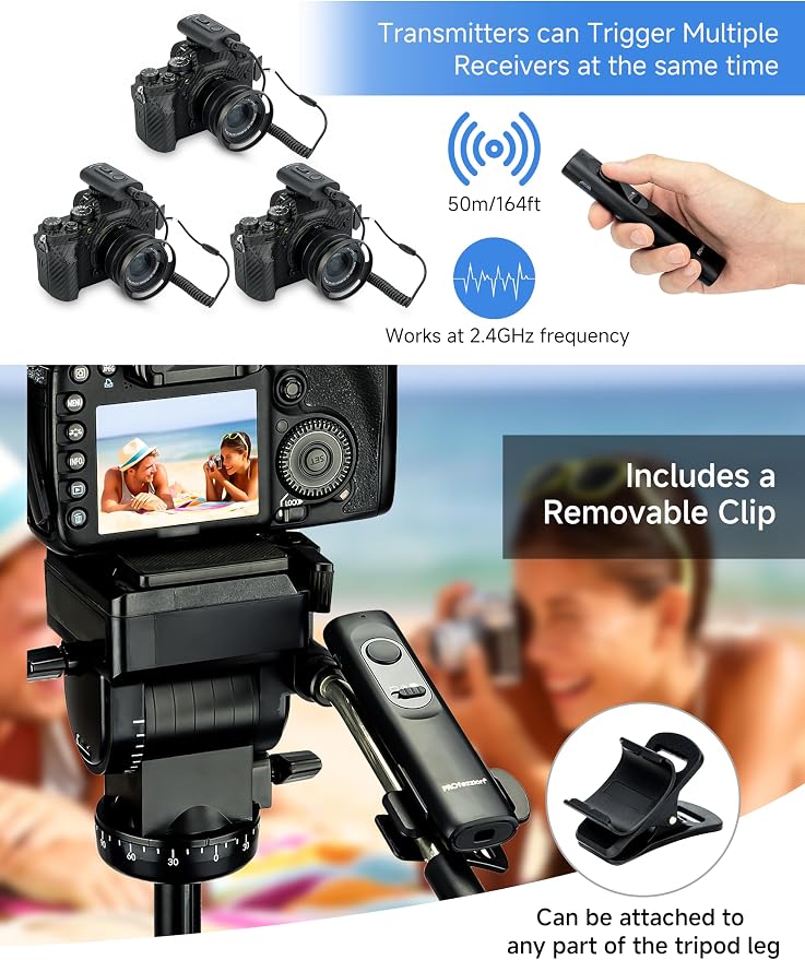 PROfezzion 164ft Remote Shutter Release Wireless for Select Fuji Cameras | for Fujifilm X-M5 X-T5 X-T4 X-T3 X-T2 X-T30 III II X-T20 X-T100 X-E5 X-E3 X100VI X100V X-PRO3 X-PRO2 X-H2 GFX 100 GFX 50S - Image 5