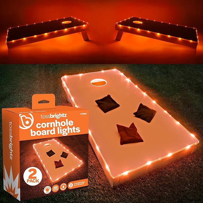 TossBrightz LED Cornhole Lights (Set of Two) - Weather Resistant Kit by Brightz