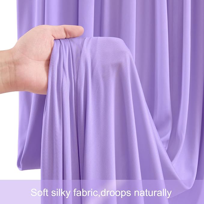 10 Panels Lavender Backdrop Curtains for Wedding Party Wrinkle Free Backdrops Curtain Drapes Fabric Decorations Photo Back Drop Cloth for Baby Shower Photography Stage Reception 50ft(W) x 12ft(H) - Image 6