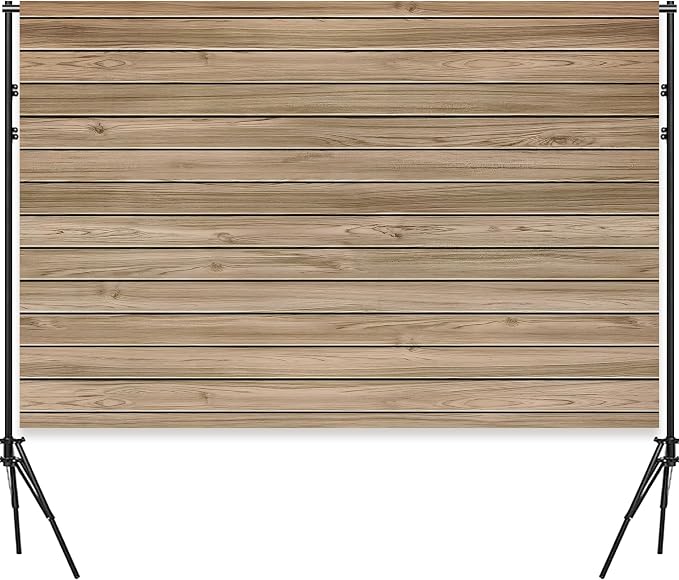 7 X 5 Ft Wood Backdrop Rustic Wooden Wall Photo Background | Brown Vintage Polyester Fabric Photo Background for Holiday Party Wedding Graduation Home Decoration Photo Booth Prop Banner by Dormirpilow