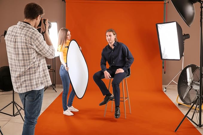 Denny Mfg Seamless Paper Backdrop for Photoshoot, Orange, 86 in x 36 ft | Photography Backdrop, Matte Finish for Portraits, Product Photos and Video Shoots, with Free Roll Gaffer Tape (2 in x 13 ft) - Image 6