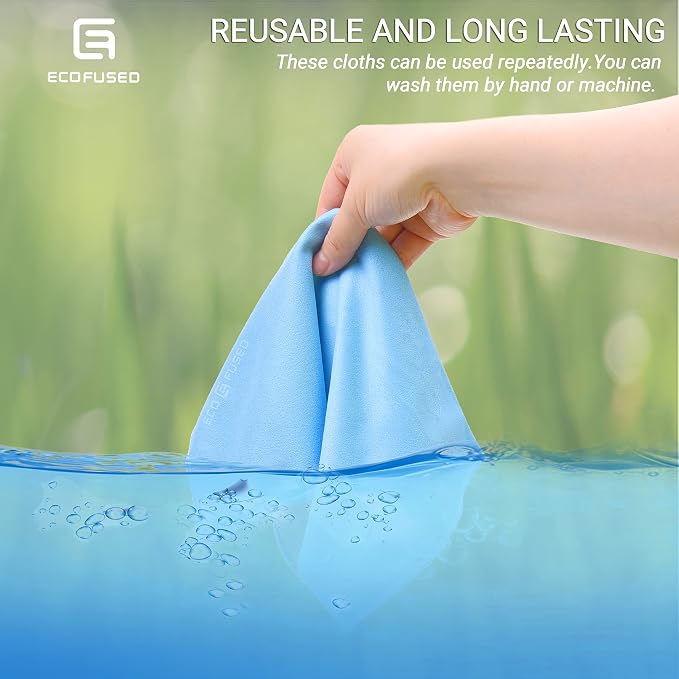 Eco-Fused Oversized Microfiber Cleaning Cloths XL - 5 Pack - 12 x 12 - Double-Sided - Microfiber & Suede for Smartphones, LCD TV, Tablets, Laptop, Camera Lenses & Other Surfaces - Image 4