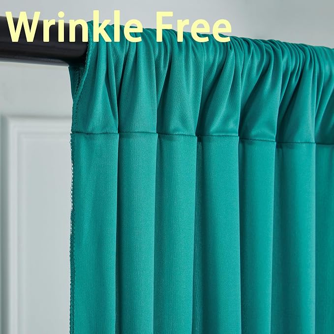 30 ft x 10 ft Wrinkle Free Turquoise Backdrop Curtains for Parties, Thick Polyester Teal Photo Backdrop Drape Panel for Wedding Mermaid Birthday Photography Background Party Backdrop Stand - Image 2
