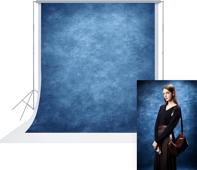 UrcTepics 8×16 ft Abstract Blue Fabric Photo Backdrops, Abstract Texture Backdrop for Headshots and Portraits, Photography Background for Studio and Vedio. by UrcTepics