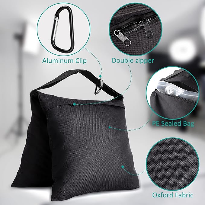 8 Packs Sandbags Weight Bags for Light Stand Photography Video Support | Heavy Duty Saddlebags for Backdrop Stand, Photo Tripod, Canopy, Pop up Tent, Umbrella Base, Fishing Chair, Wedding Shed - Image 3