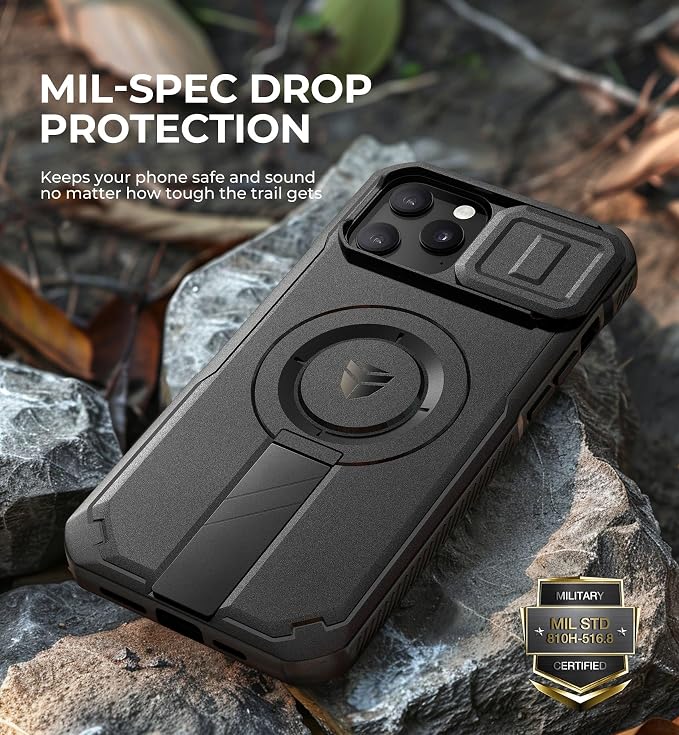 Dexnor for iPhone 13 Pro Max/12 Pro Max Case with Slide Camera Cover & Adjustable Kickstand, Compatible with MagSafe, Rugged Shockproof Bumper Cases Heavy-duty Magnetic Protective Cover,6.7 inch,Black - Image 6