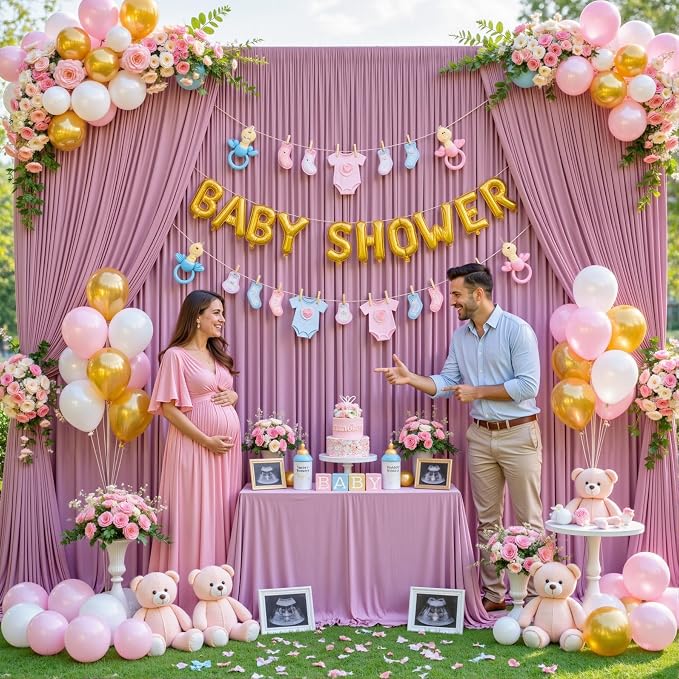 8 Panels Dusty Pink Backdrop Curtains for Wedding Party Wrinkle Free Backdrops Curtain Drapes Fabric Decorations Photo Back Drop Cloth for Baby Shower Photography Stage Reception 40ft(W) x 12ft(H) - Image 9