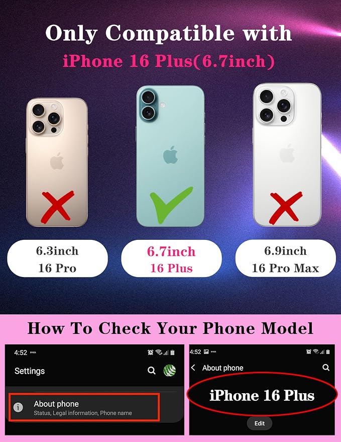 for iPhone 16 Plus Case - Women Cute Phone Cover Girly Pretty Fancy Unique Aesthetic Design Slide Camera Cover Protective Case for Apple for iPhone 16 Plus,Black Moon Stars - Image 2