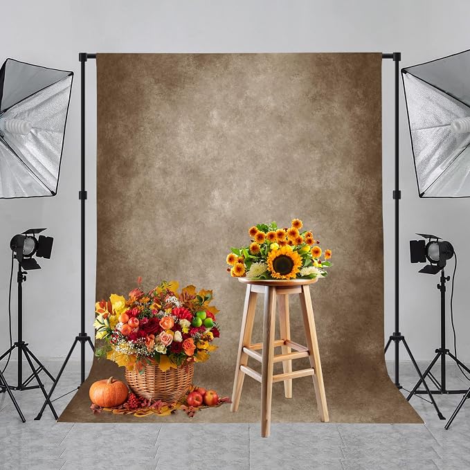 5x7ft Brown Backdrop for Photography Abstract Textured Vintage Brown Photo Backdrop Portrait Photo Studio Prop Background for Photoshoot Photo Parties Video Studio Backdrops Prop - Image 3