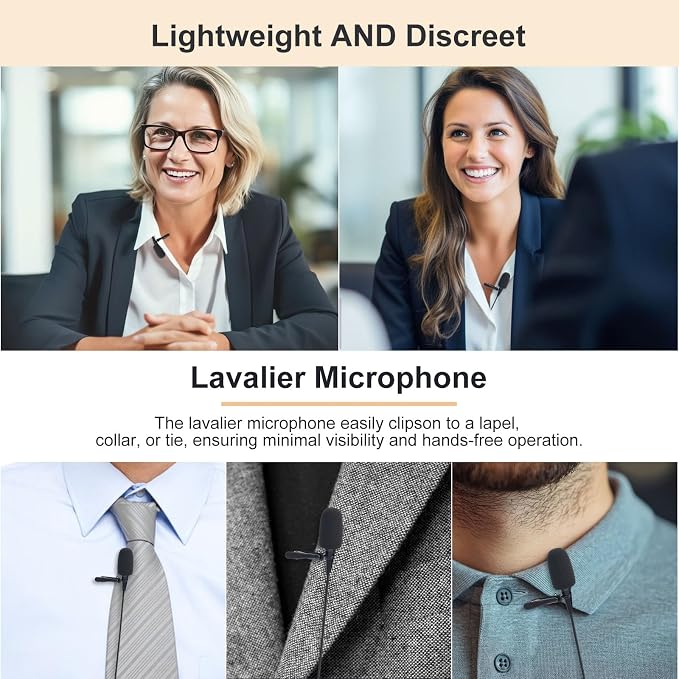 Lavalier Microphone, Cardioid Condenser Clip On Microphone, Lapel Microphone Compatible with Audio Technica Microphone Wireless System, Hirose 4 Pin Plug, Ideal for Lectures, Theater, Actors - Image 6