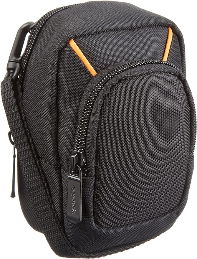 Amazon Basics Large Point and Shoot Padded Camera Case with Adjustable Shoulder Strap, Belt Loop, Interior Dimension 5.2 x 3.2 x 1 inches, Black - Image 3