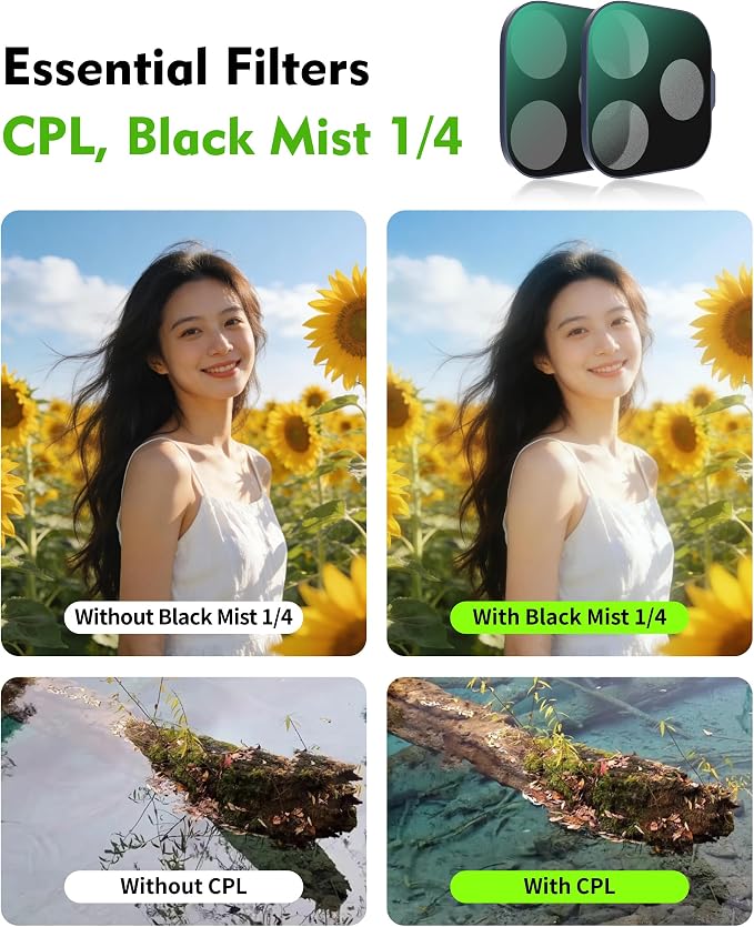 Magnetic UV Filter for iPhone 17 Pro, Snap-On Smartphone Camera Lens Filter with Adhesive Metal Base Mount, HD Optical Glass, Works with Phone Cases & Gimbals (Silver-3pack, iPhone 17Pro) - Image 4