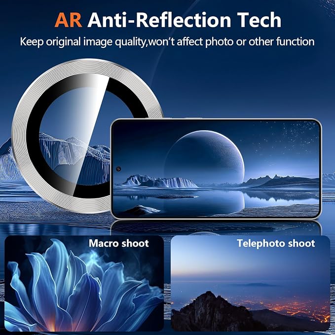 for Samsung Galaxy S26 Camera Lens Protector, Individual Metal Ring Tempered Glass Lens Cover, [Strong Adsorption] Scratch Resistant Ultra-Thin HD Clear Lens Cover, 1 Set-Gray - Image 4