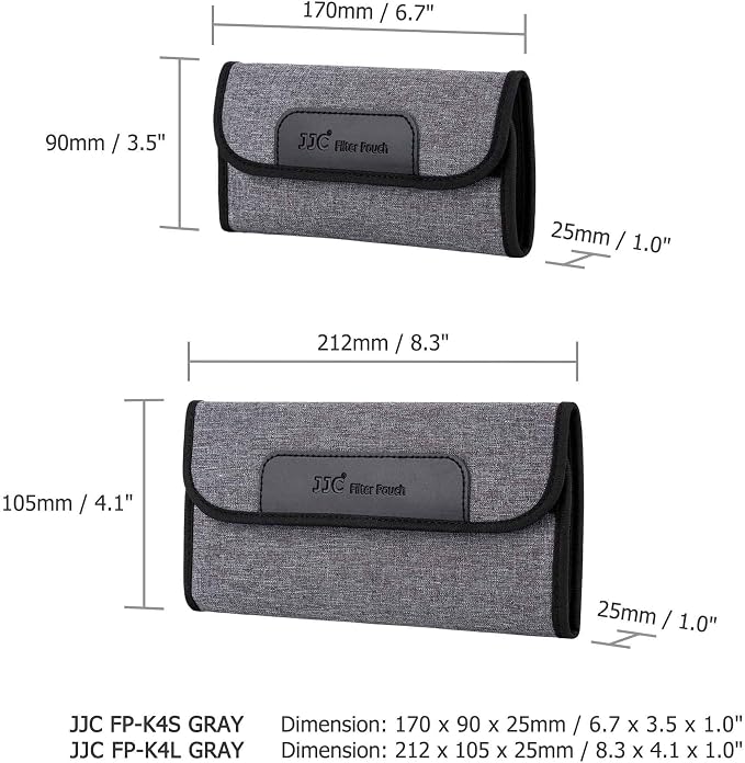 4-Pocket Lens Filter Pouch Case for Circular Filter Up to 82mm, Dustproof Lens Filter Wallet with Padded Elastic Interior for ND UV CPL Filter | Padded Folding Filter Bag, Hoop & Loop Closure, Durable Polyester Material, Handy Size 8.3x4.1x1.0", Compac... - Image 7