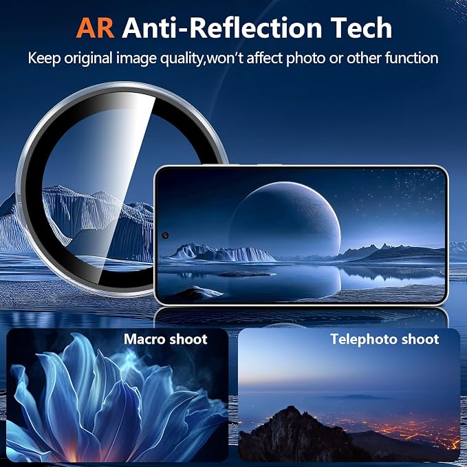 for Samsung Galaxy S26 Camera Lens Protector, Individual Metal Ring Tempered Glass Lens Cover, [Strong Adsorption] Scratch Resistant Ultra-Thin HD Clear Lens Cover, 1 Set-Clear - Image 3