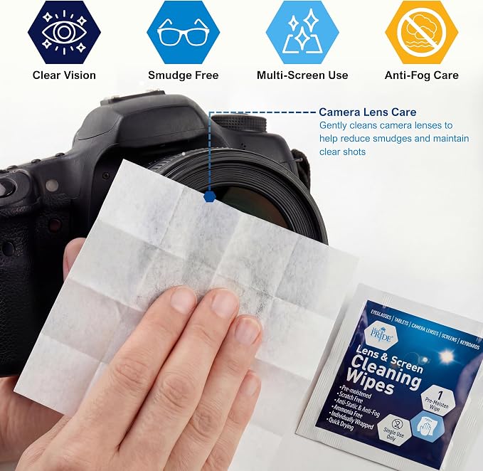 MED PRIDE Lens & Screen Cleaning Wipes, Anti-Fog, Anti-Static, 400-Count - Image 5