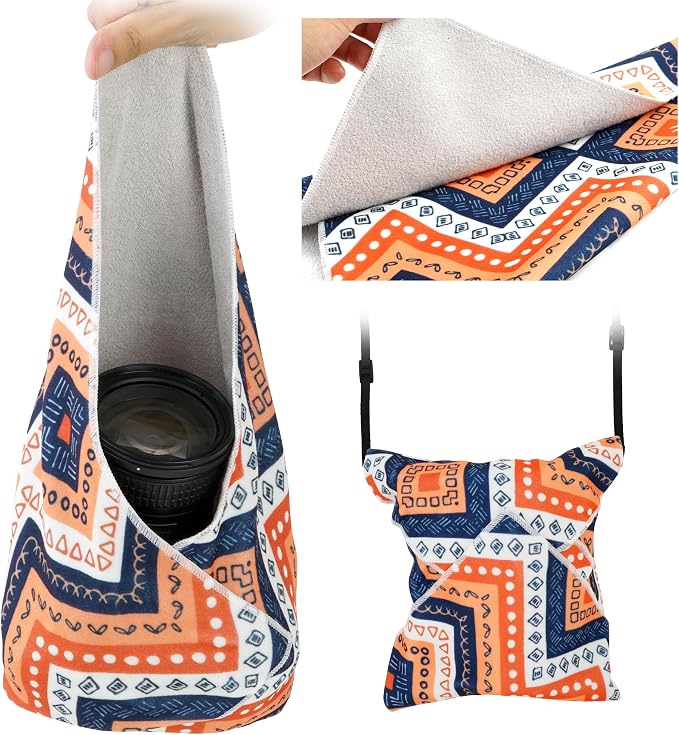 Camera Wrap, Protective Wrap Anti-Scratch Lens pouche, Magic Self-Adhesive Cloth, Universal Storage Cloth for DSLR, Smartphones, Laptops, electronics,Cosmetic,whatever you need to protect by GCJUYA