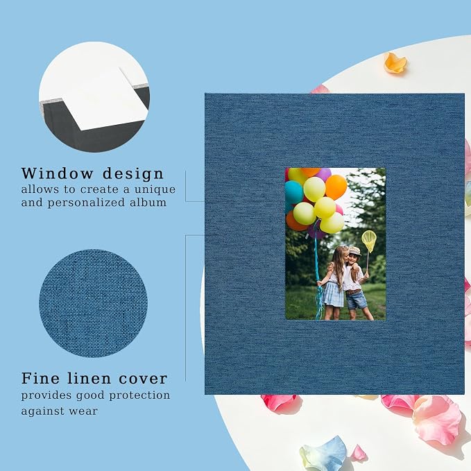 Photo Album 8x10 Linen Picture Book 26-Page Album Holds 52 Photos Art Presentation Folder for Picture or Certificates Storage - Image 2