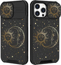 for iPhone 16 Pro Max Case - Women Cute Phone Cover Girly Pretty Unique Aesthetic Design Slide Camera Cover Protective Case for Apple for iPhone 16 Pro Max,Sun and Moon by Goocrux