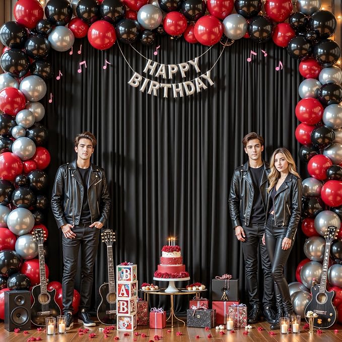 32ftx10ft Wrinkle Free Black Backdrop Curtain - 10 Feet Photography Backdrop Drapes, Silky Polyester Back Drop Cloth for Wedding Baby Shower Balloon Arch Background - Image 5