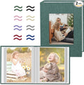 Popotop 2 Pack Photo Album 4x6 Pictures, Small Linen Slip-in Photo Albums Book for 80 Photos with 40 Pockets, Birthday Gifts for Women Mom Family Baby by Popotop