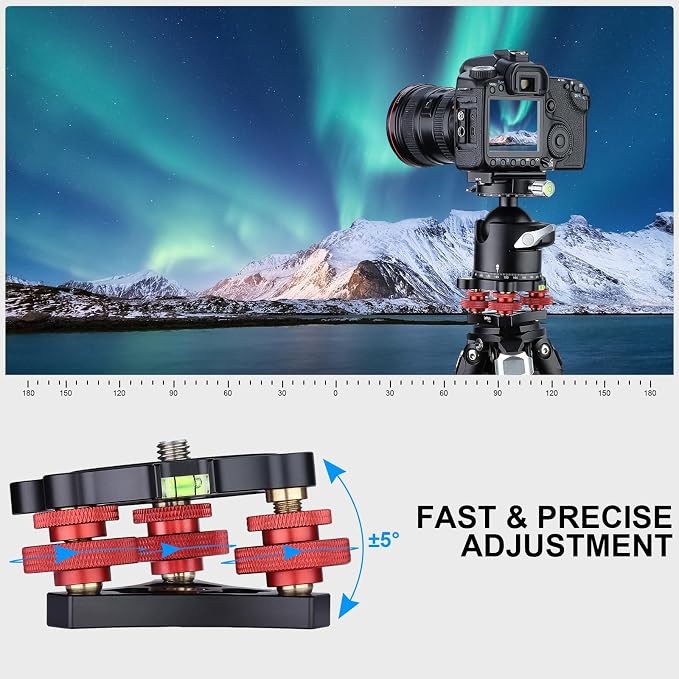 Tripod Leveler Stand with +/-5 Degree Precision Adjustment Bracket for Seestar s50/Panoramic Head Ball Head Video Head and Tripod - Image 5