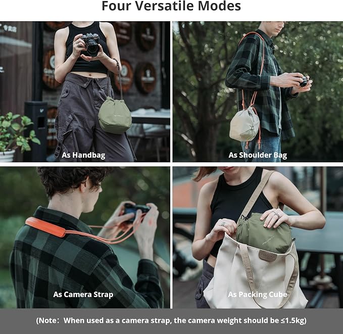 PGYTECH OneGo Drawstring Small Camera Bag Soft Cute Camera Pouch Handbag | Forest Camera Sling Bag Compatible with Mirrorless Cameras/Nikon/Canon/Sony/Fuji/Pocket 4 Camera Case, Forest - Image 3