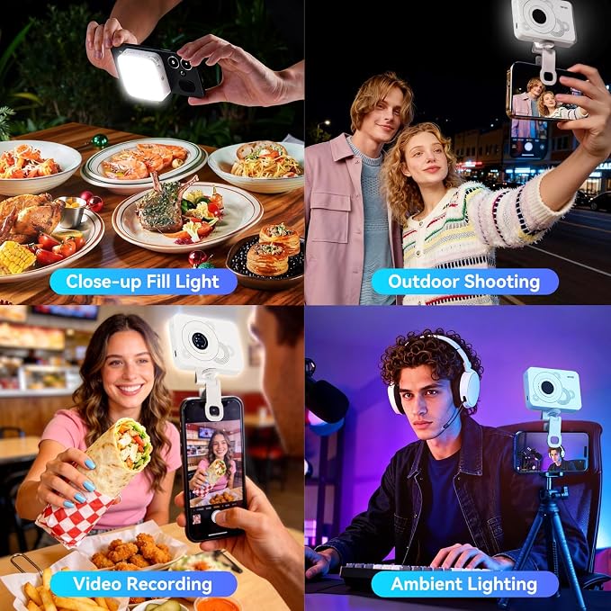 RGB Video Light, 135 LED Portable Camera Light, 360° Full Color Photography Lighting, 2700-7500K CRI 95+, 13 Light Modes for Phone, DSLR Video Recording, Vlog, YouTube Game Live Streaming - Image 4
