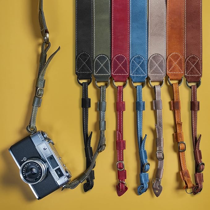 MegaGear SLR, DSLR Sierra Series Genuine Leather Camera Shoulder or Neck Strap,Red - Image 3