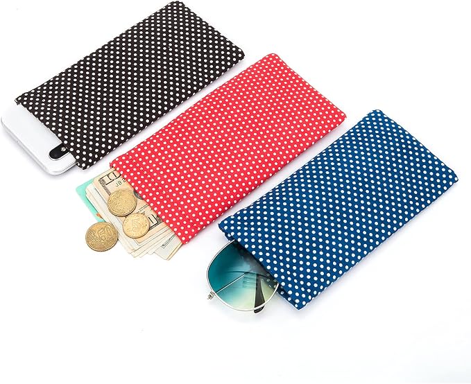 TRIUMPH VISION Eyeglass Case Glasses Case Soft Sunglass Pouch Sleeve 3 Pack | Slim Lightweight Alternative to Bulky Case, Leather Lined Protect Lens, Squeeze Easy to Use, Stylish Portable for Daily Use - Image 5