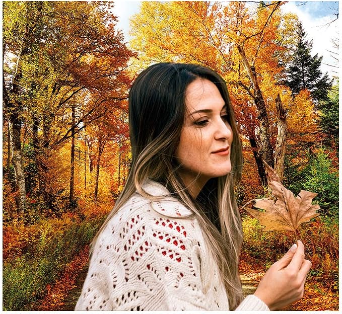 Fall Photography Backdrop Autumn Backdrop Fallen Leaves Real Natural Landscape Photography Background for Party Decoration Banner Baby Shower Studio Props 11631 (10x10FT) - Image 3