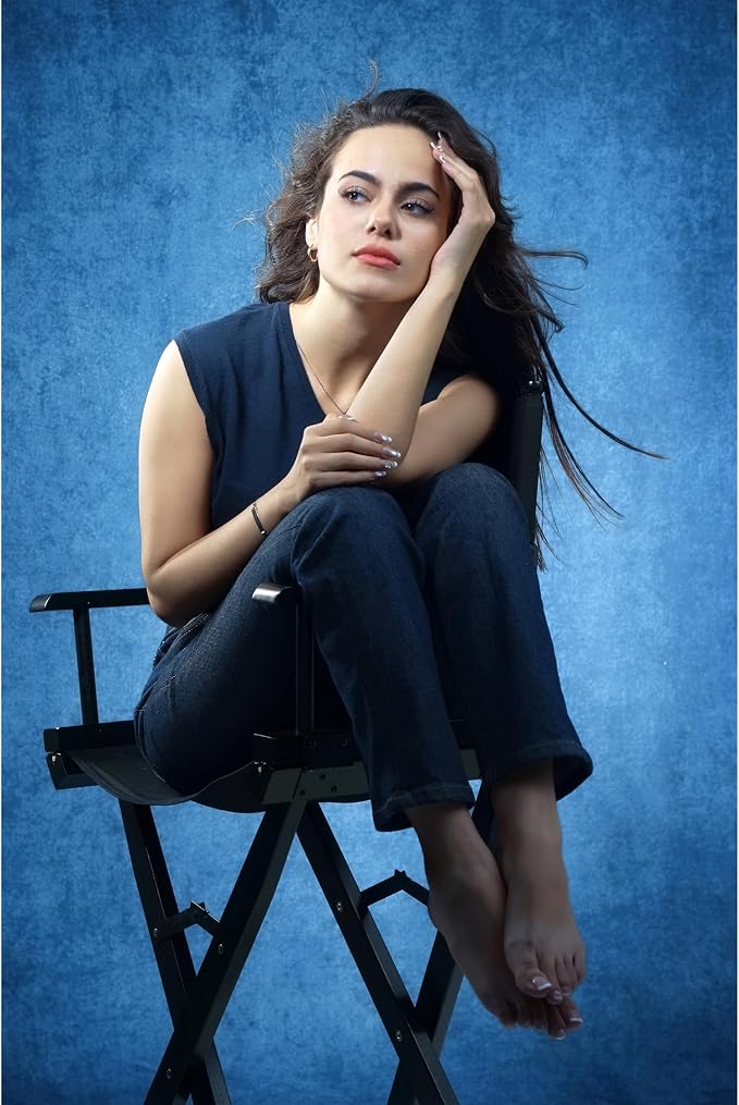UrcTepics 8×12 ft Blue Fabric Photo Backdrops, Classic Abstract Texture Backdrop for Headshots and Portraits, Vintage Photography Background for Studio and Events. - Image 3