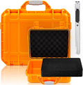 Relaxweex 1 Pcs Waterproof Hard Case with DIY Customizable Foam Insert Portable Protective Case with Knife for Camera Drones Equipments Tools Test Instruments(Orange,14.3 x 11.4 x 4.5 Inch) by Relaxweex