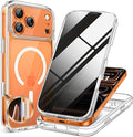 Miracase for iPhone 17 Pro Max Case with Privacy Screen Protector, Clear | Compatible with MagSafe, 360° Full Body Protection, Full Camera Protection, Military-Grade Shockproof Phone Case 6.9" by Miracase
