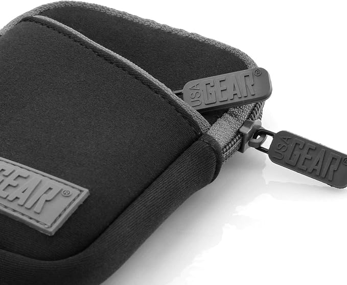 USA GEAR Compact Camera Case - Water Resistant Digital Camera Small Bag w/Belt Loop, Wrist Strap, Pocket for SD Card, Charging Cable - Pouch Compatible with Canon, Nikon, Sony and More (Black) - Image 8