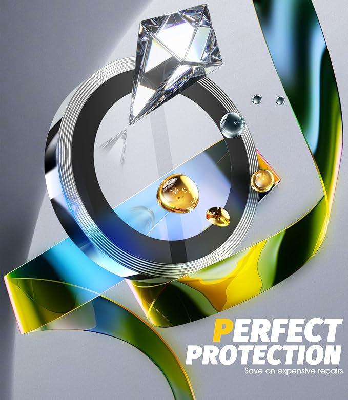 Orzero (2 Sets) Camera Lens Protector for Samsung Galaxy Z Flip 8/Flip 7, [EZ Install] [Case-Friendly] 9H Tempered Glass CD Pattern Lens Cover, Military-Grade Shockproof, HD Clarity Anti-Glare - Sliver - Image 5
